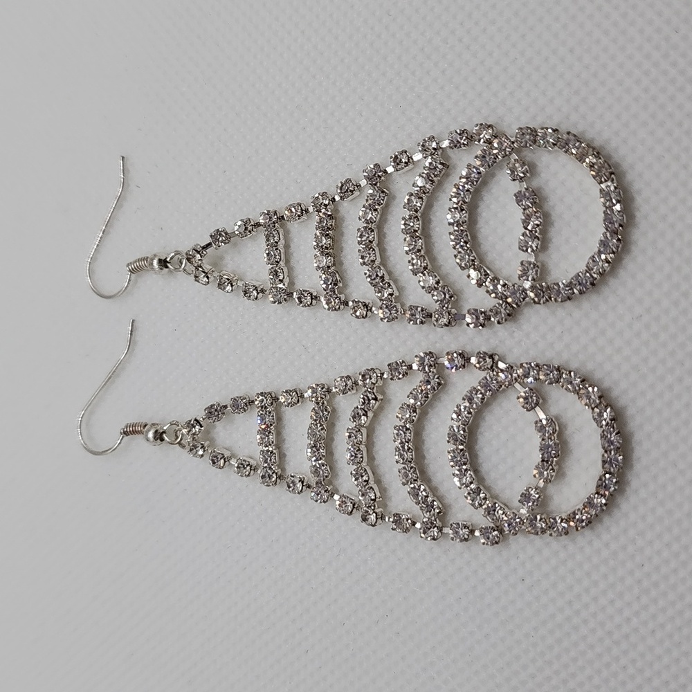 Party Rhinestones Flowy Earrings